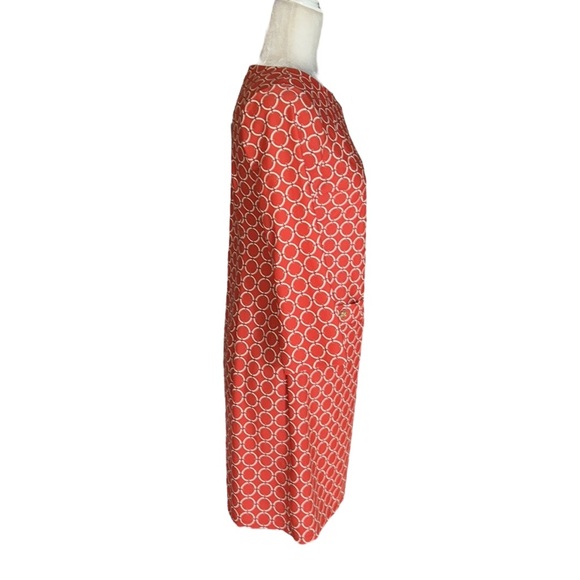 LN Jude Connally Sabine Geo Gircle Paprika Gold Button 3/4 Sleeve Mini Dress. XS - Picture 7 of 15